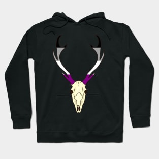 Asexual Pride Deer Skull Hoodie